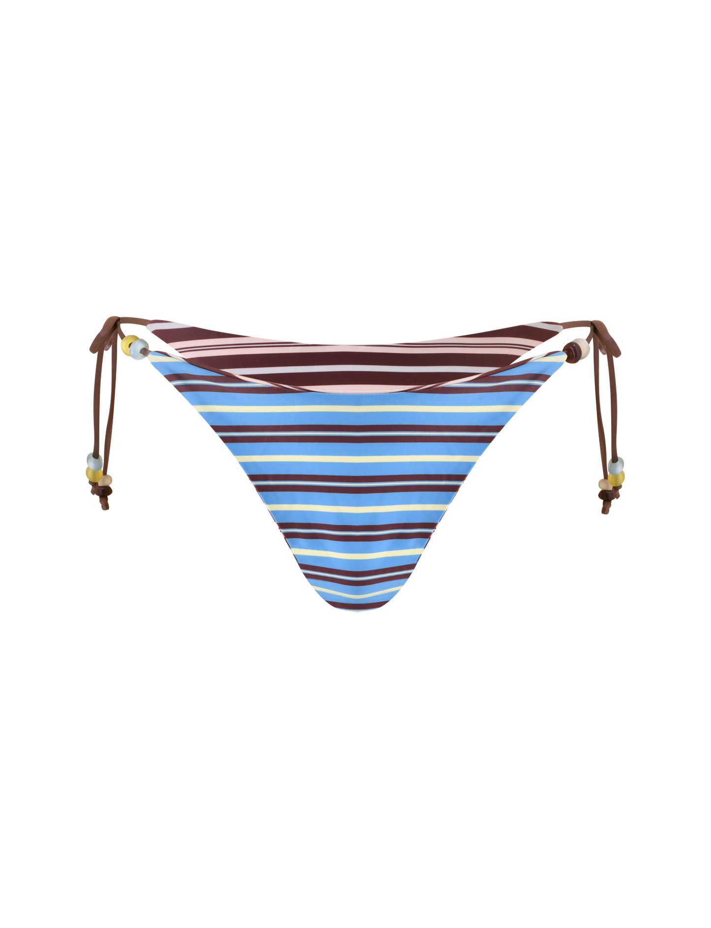 FINLEA REVERSIBLE BIKINI BOTTOM - BROWN AND BLUE STRIPE