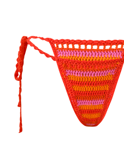 CORA BIKINI BOTTOM - SUNSET TROPICAL STRIPE