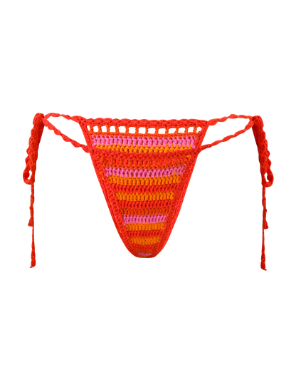 CORA BIKINI BOTTOM - SUNSET TROPICAL STRIPE