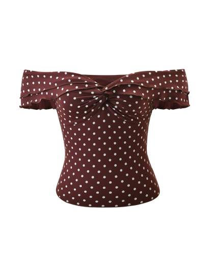 DENALI TOP - BROWN  DOT