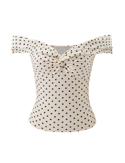 DENALI TOP - CREAM DOT