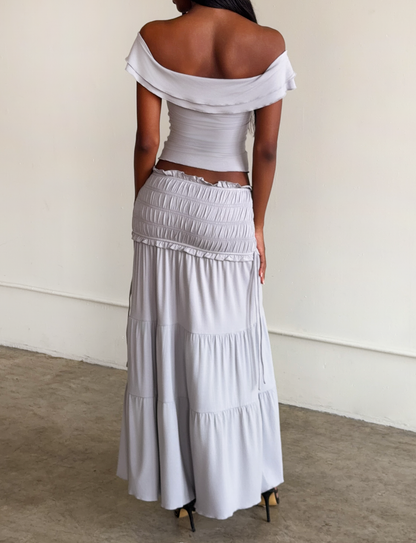 DENALI MAXI SKIRT - DOVE GREY
