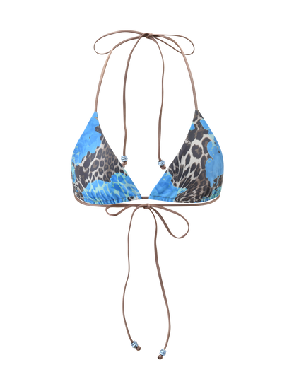 AVE BIKINI TOP - BLUE LEOPARD