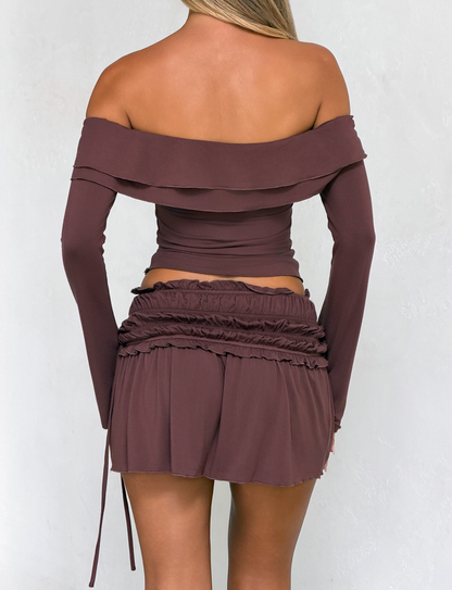 DENALI MINI SKIRT - CHOCOLATE