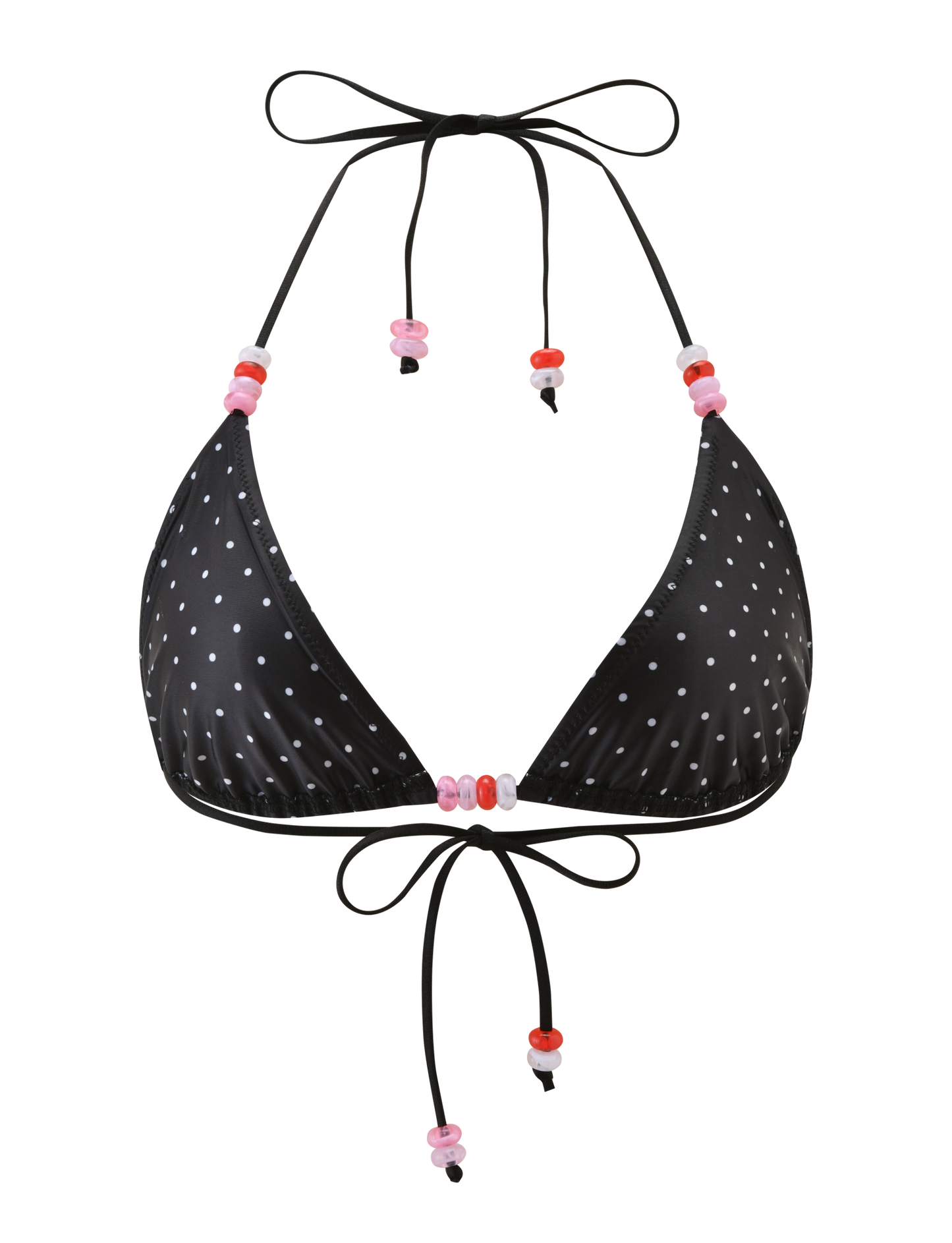FINLEA BIKINI TOP - POLKA DOT BLACK CREAM