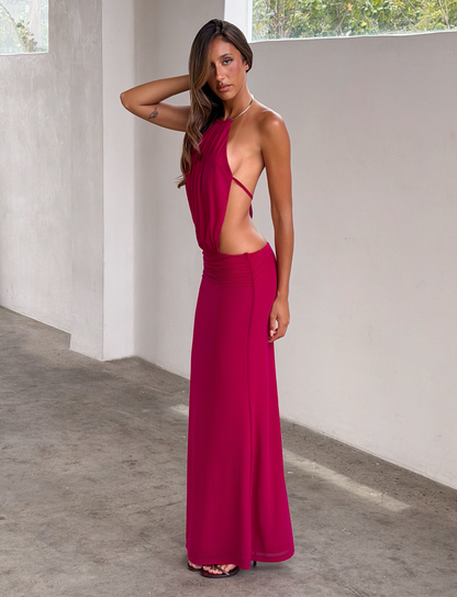 EVANNA MAXI DRESS - BERRY