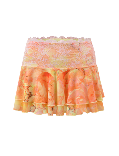 DUNE MESH SKIRT - CREAMSICLE