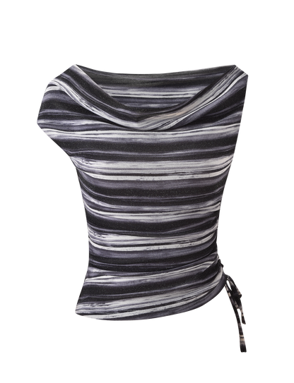 BRAELYN TOP - GREY STRIPE