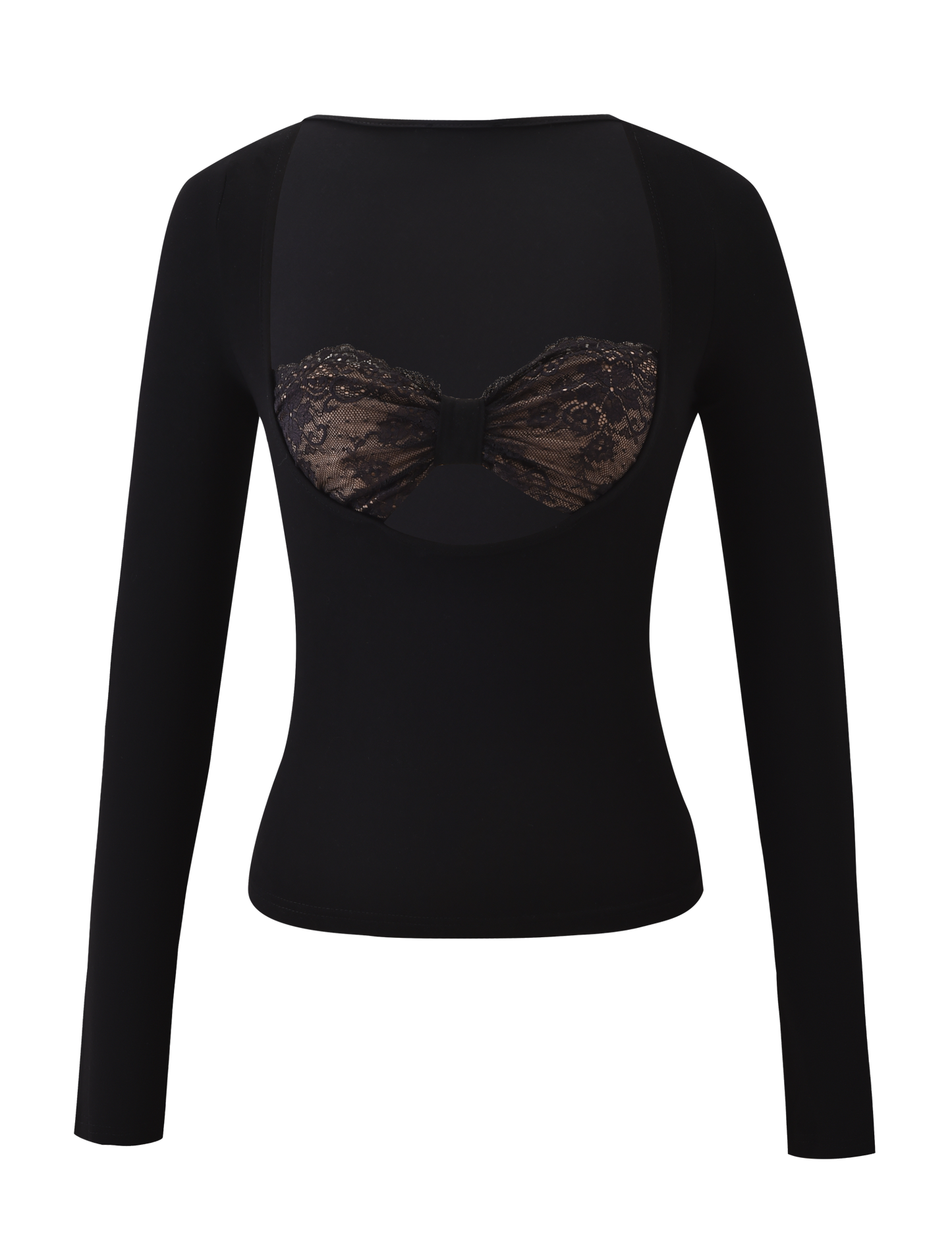 DAMELA LONG SLEEVE TOP - BLACK