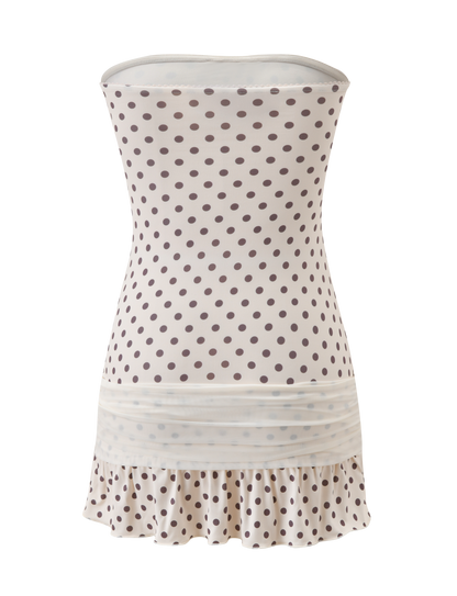 TOVE MINI DRESS - WHITE POLKA DOT
