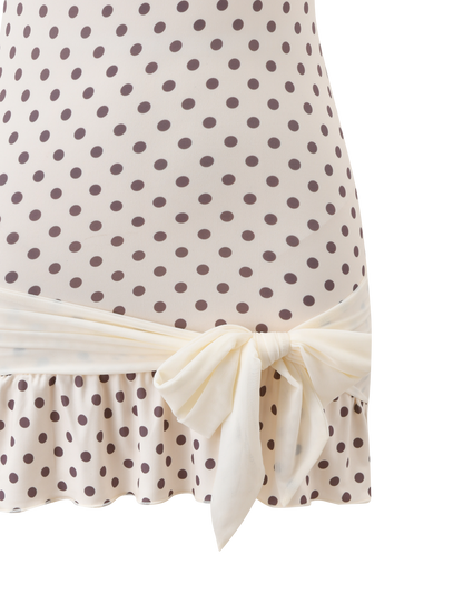 TOVE MINI DRESS - WHITE POLKA DOT