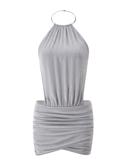 EVANNA MINI DRESS - SILVER