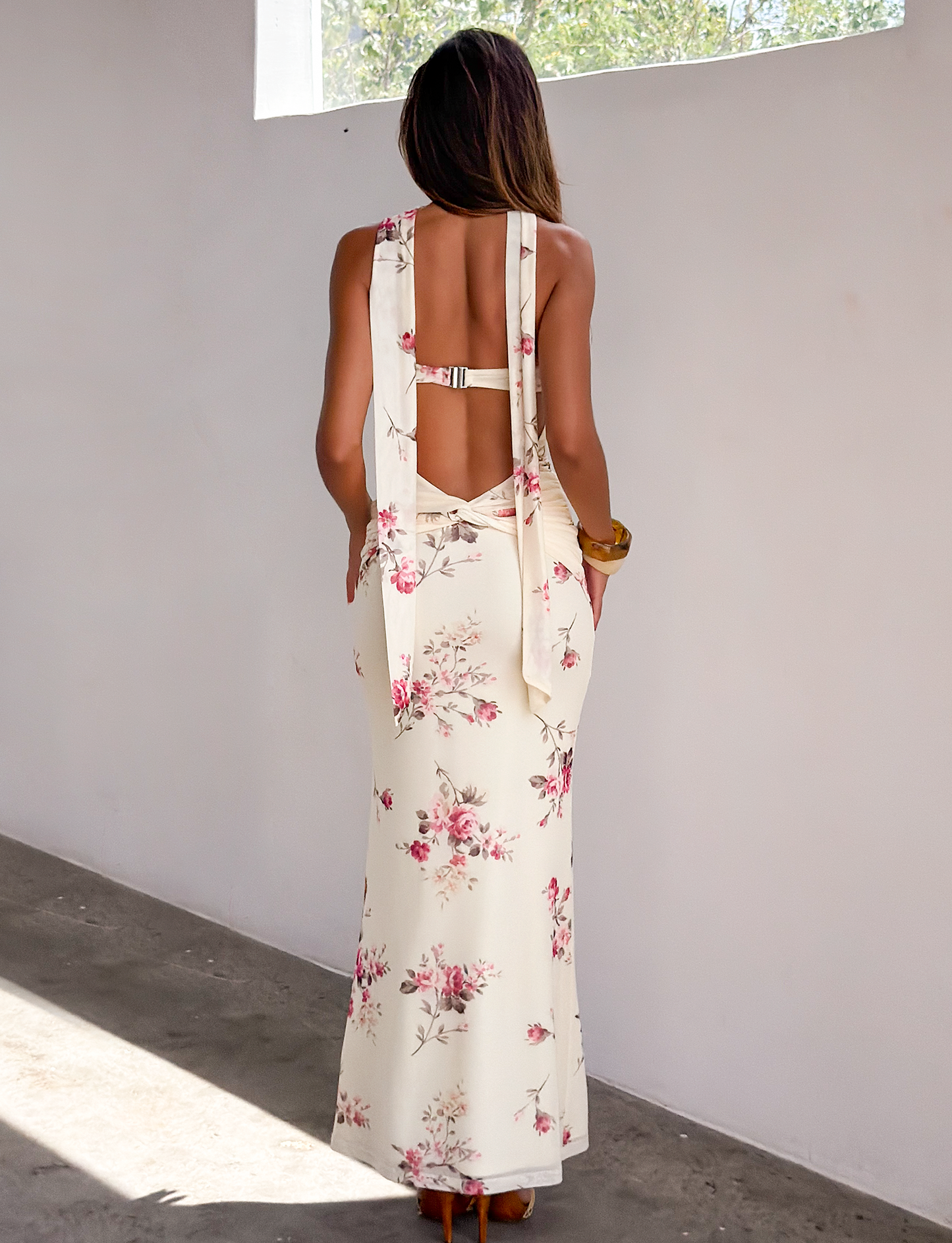 DANIELA SCARF DRESS - YELLOW FLORAL