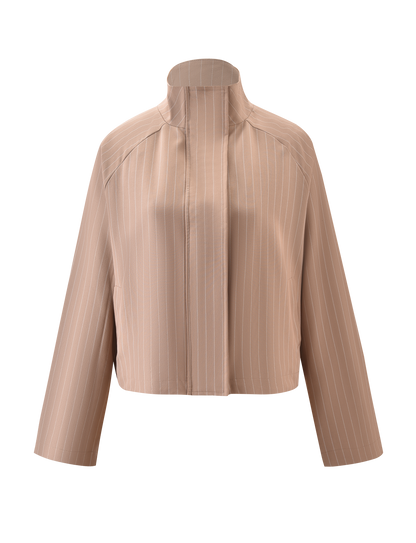 LENNEX JACKET - TAN PINSTRIPE