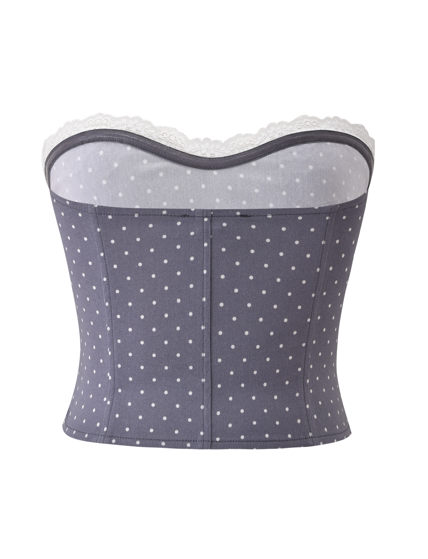 KITTIE LACE CORSET - GREY DOT