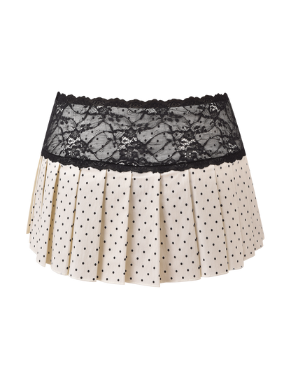 KITTIE LACE SKORT - CREAM DOT