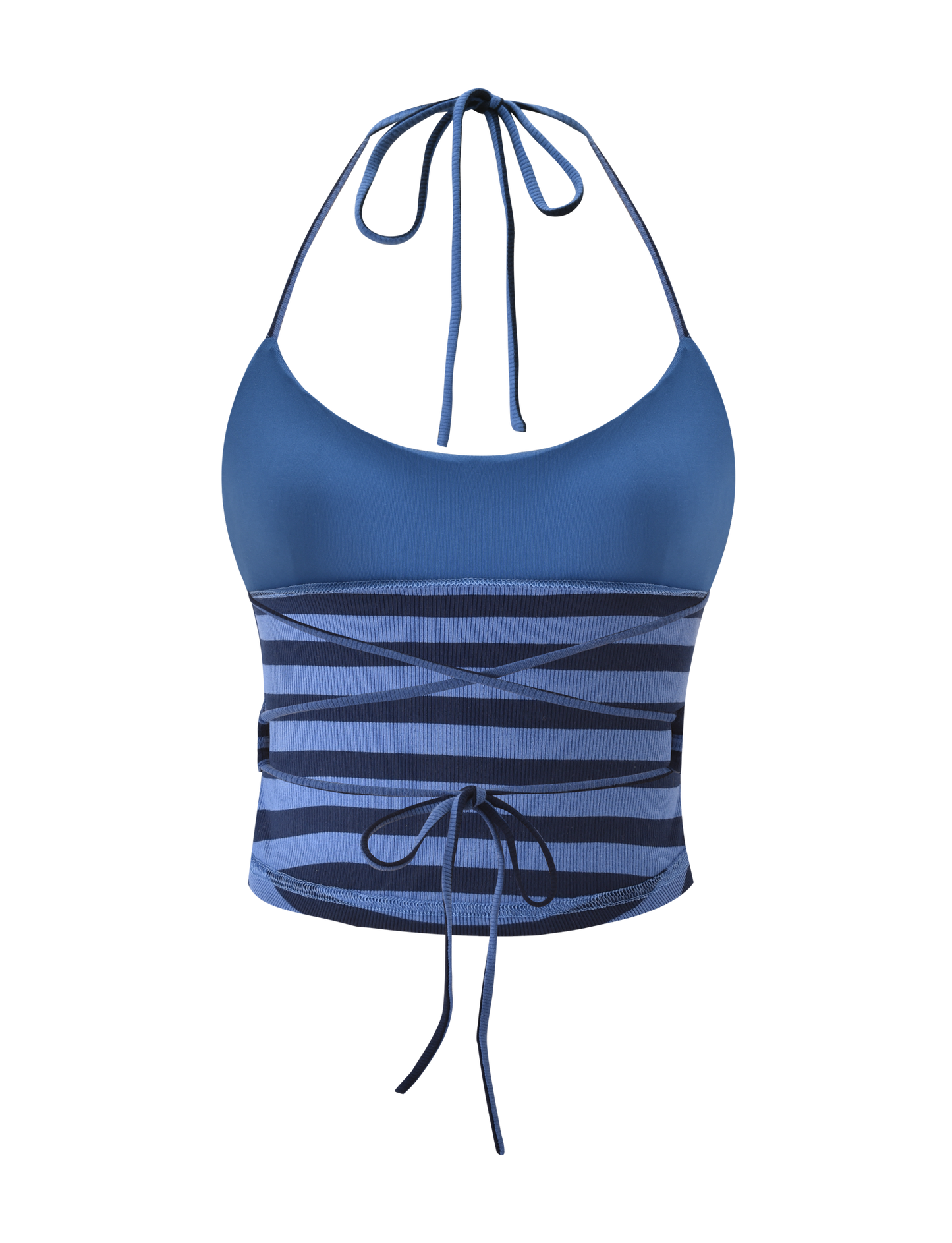 CERYS RIB TOP - BLUE NAVY STRIPE