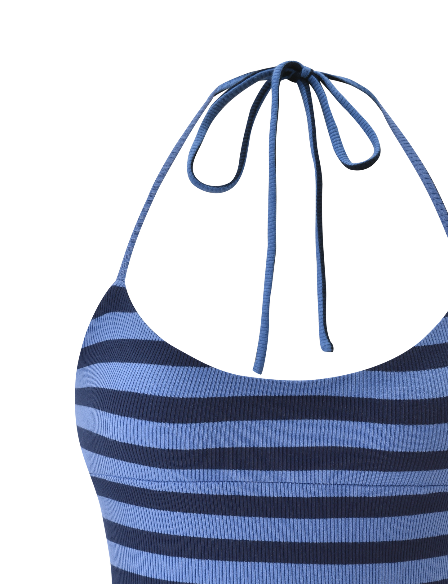 CERYS RIB TOP - BLUE NAVY STRIPE