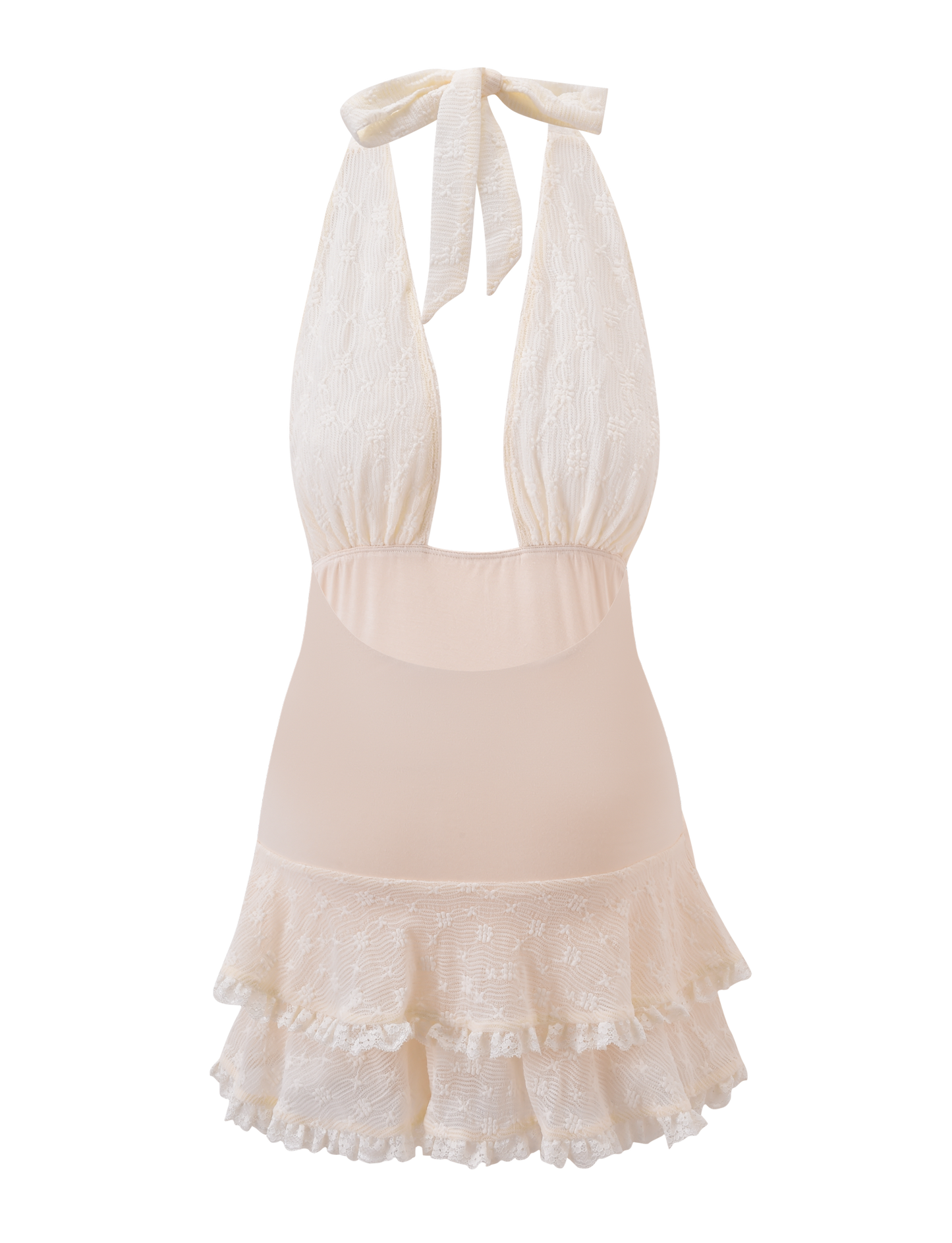 ANOUK RUFFLE MINI DRESS - CREAM