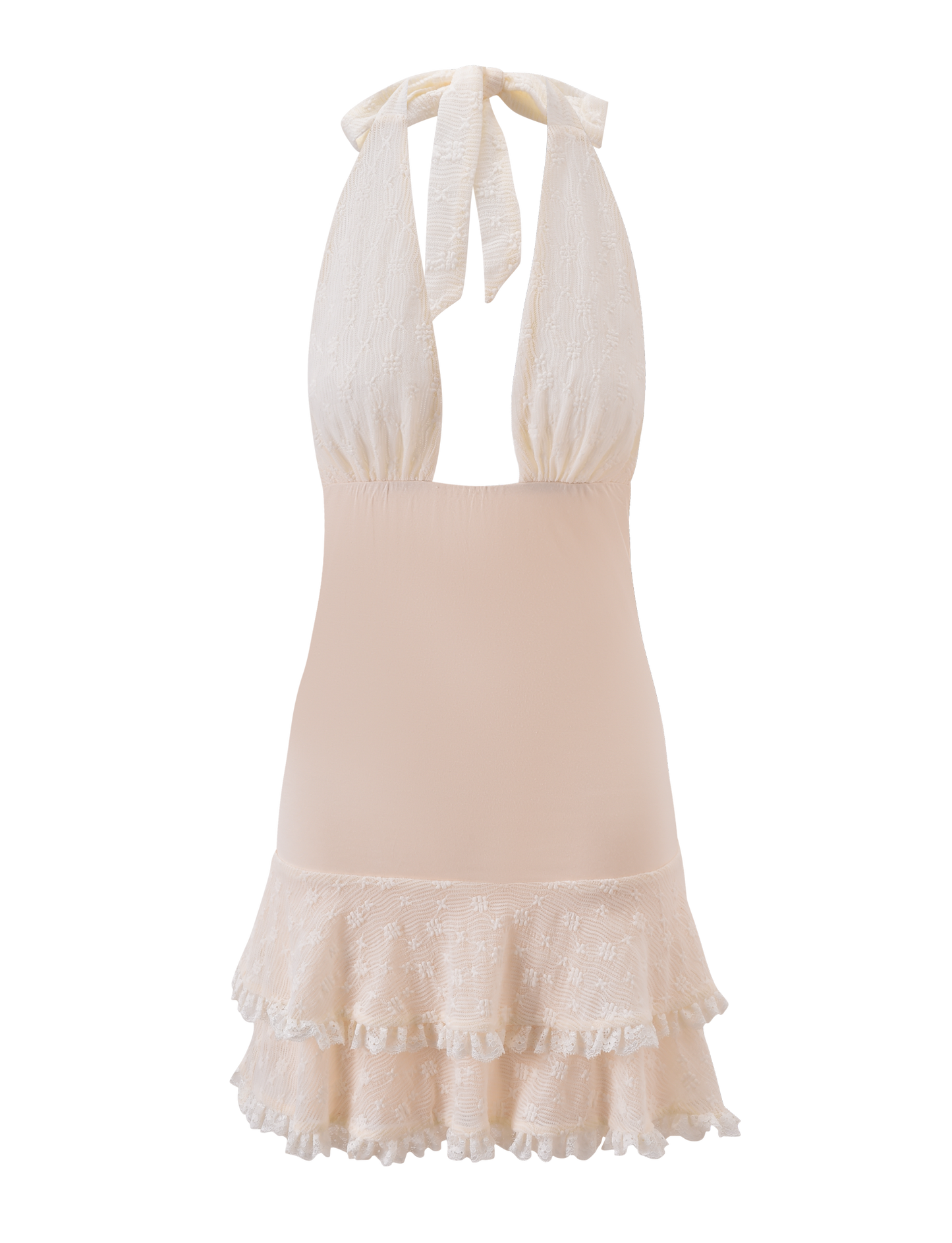 ANOUK RUFFLE MINI DRESS - CREAM