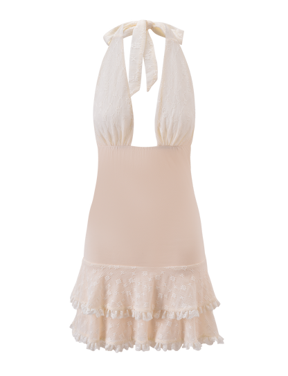 ANOUK RUFFLE MINI DRESS - CREAM