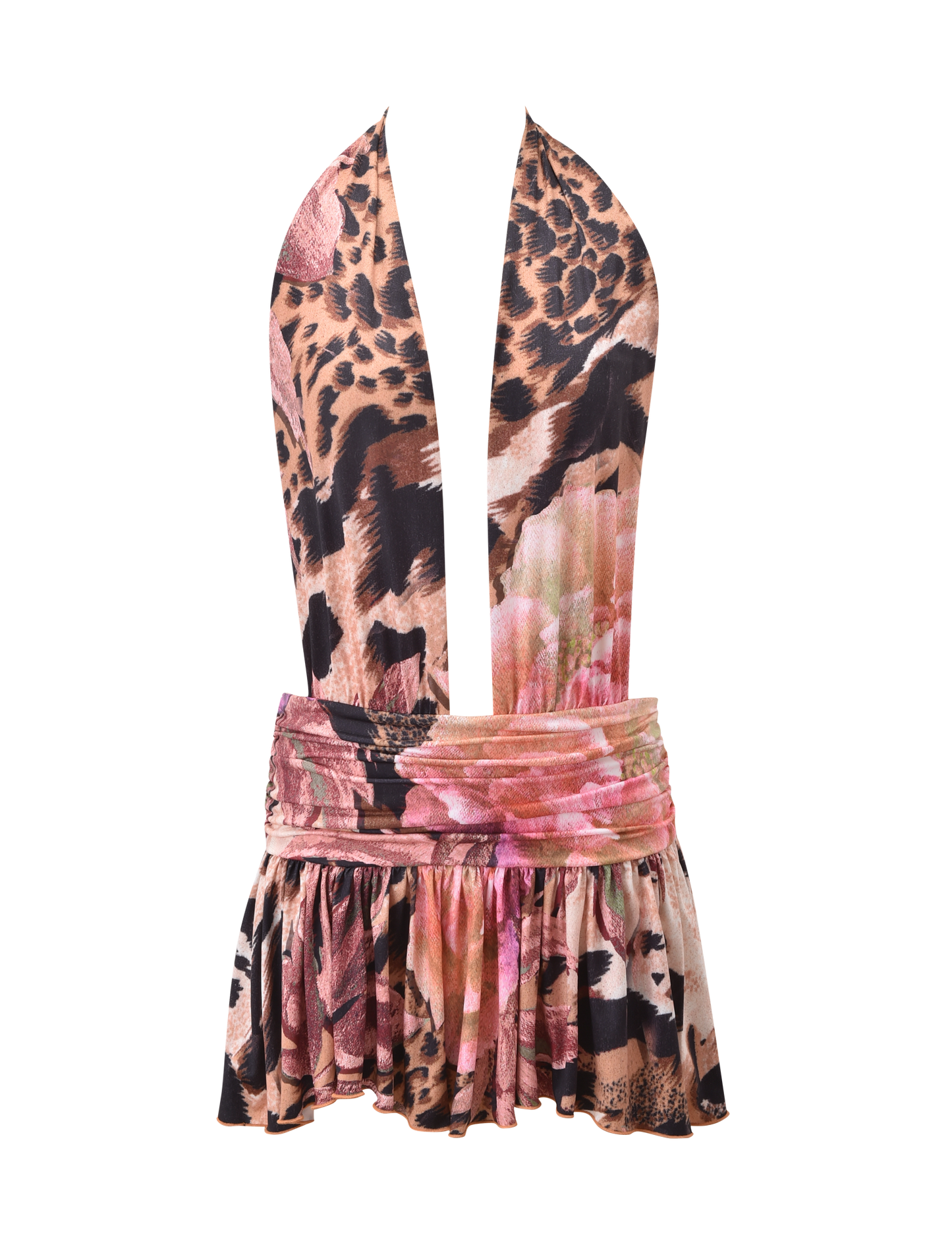 INDI HALTER SCARF DRESS - ANIMALIER FLORAL
