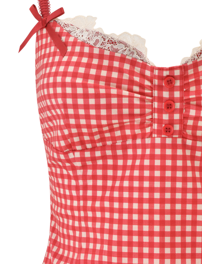 EMMALINE BUSTIER - RED GINGHAM