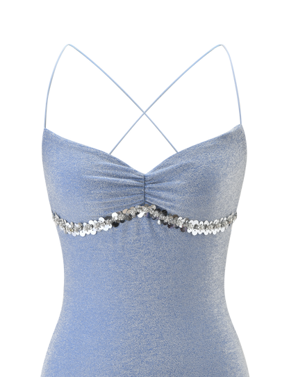 ALIA MINI DRESS - BLUE