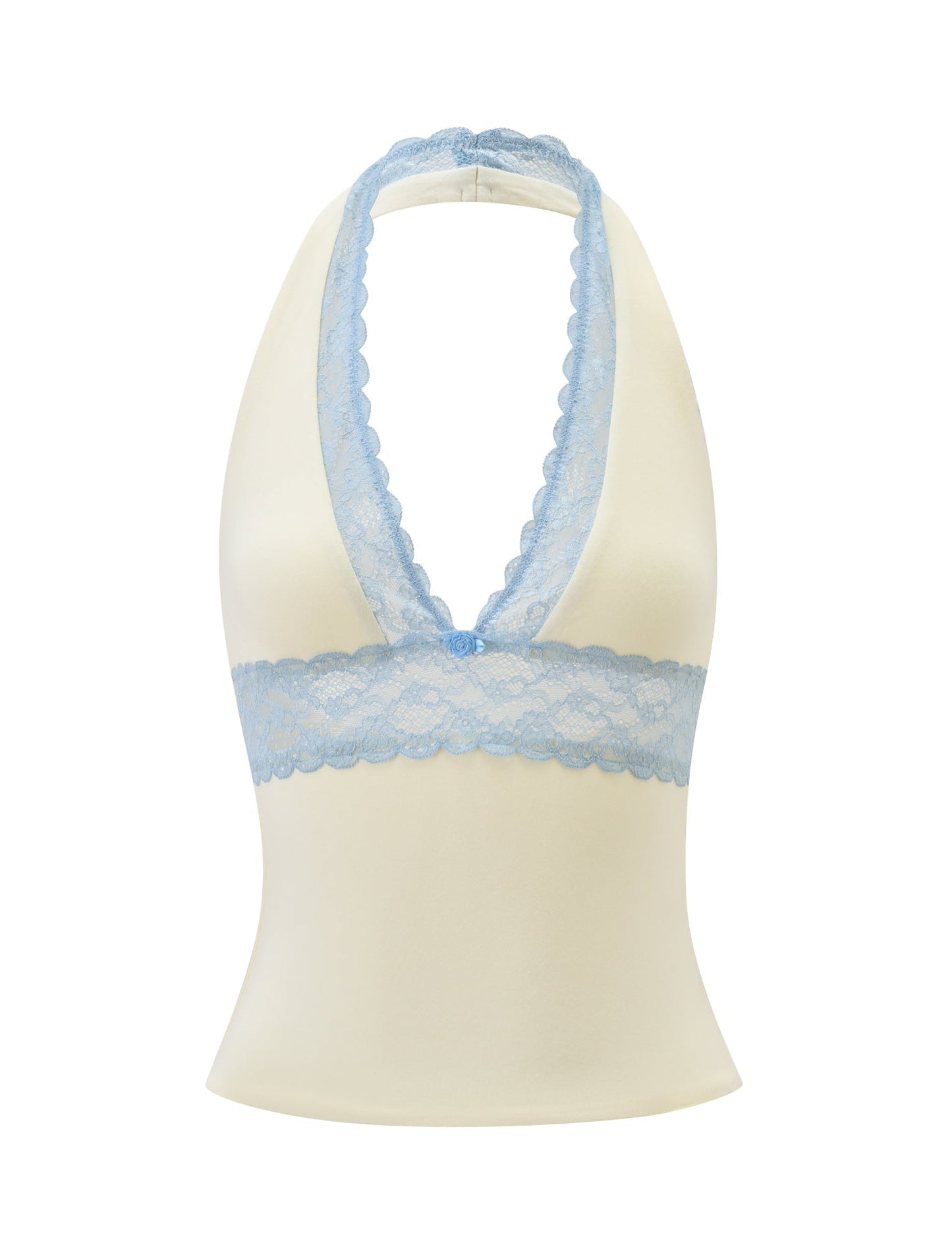 CALINA PLUNGE LACE TOP - CREAM