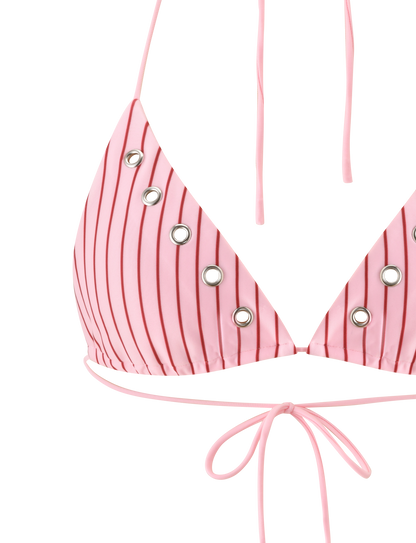MARREN BIKINI TOP - PINK STRIPE