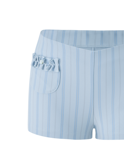 VALERIE RUFFLE HOT SHORT - BLUE STRIPE