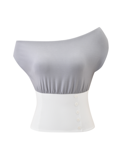 ALYSSA OFF SHOULDER TOP - GREY