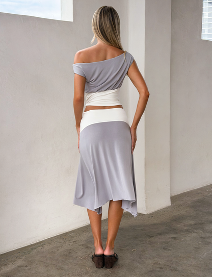 ALYSSA HI LO SKIRT - GREY