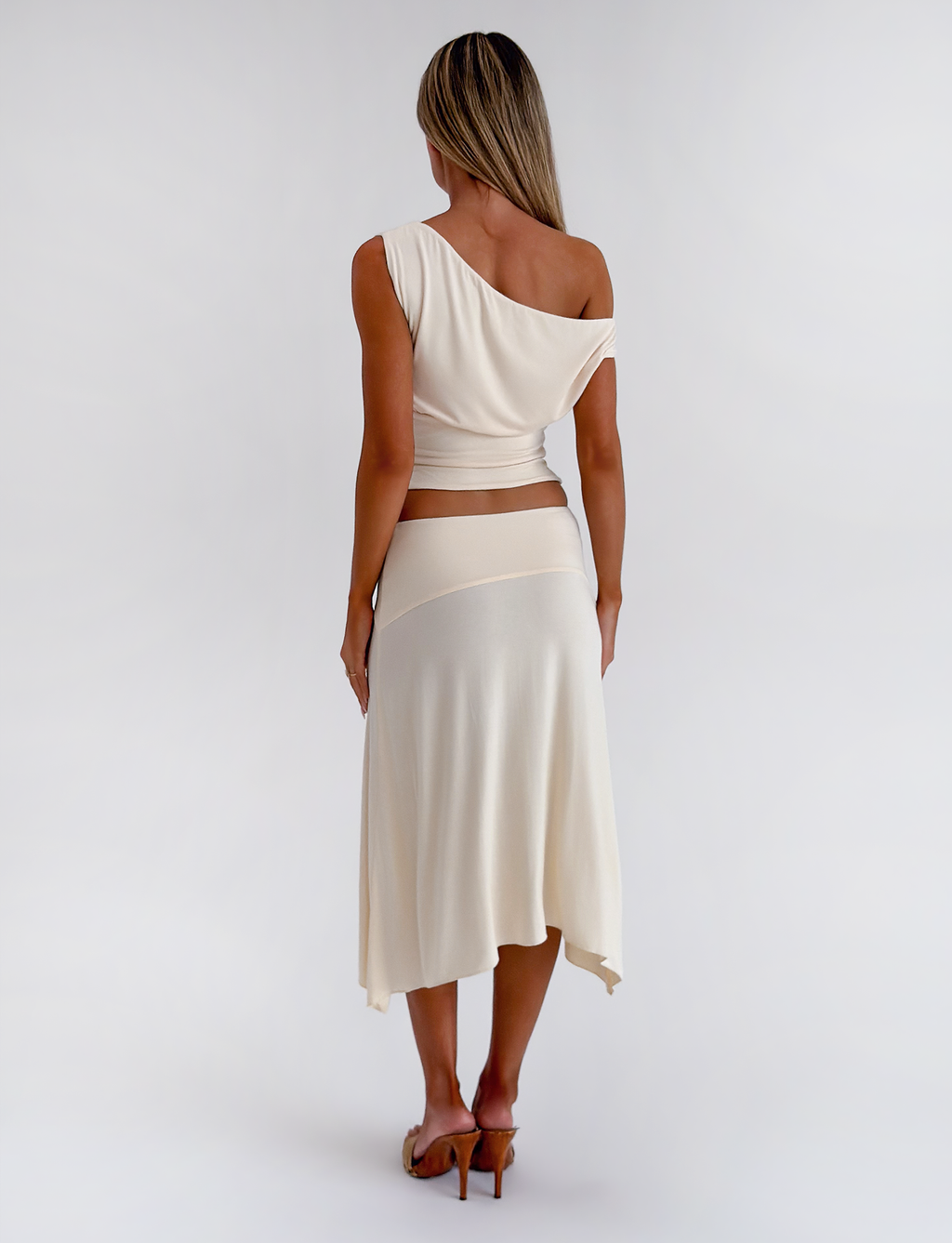 ALYSSA HI LO SKIRT - CREAM