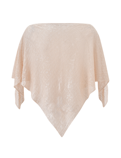 FERN CROCHET PONCHO - CHAMPAGNE