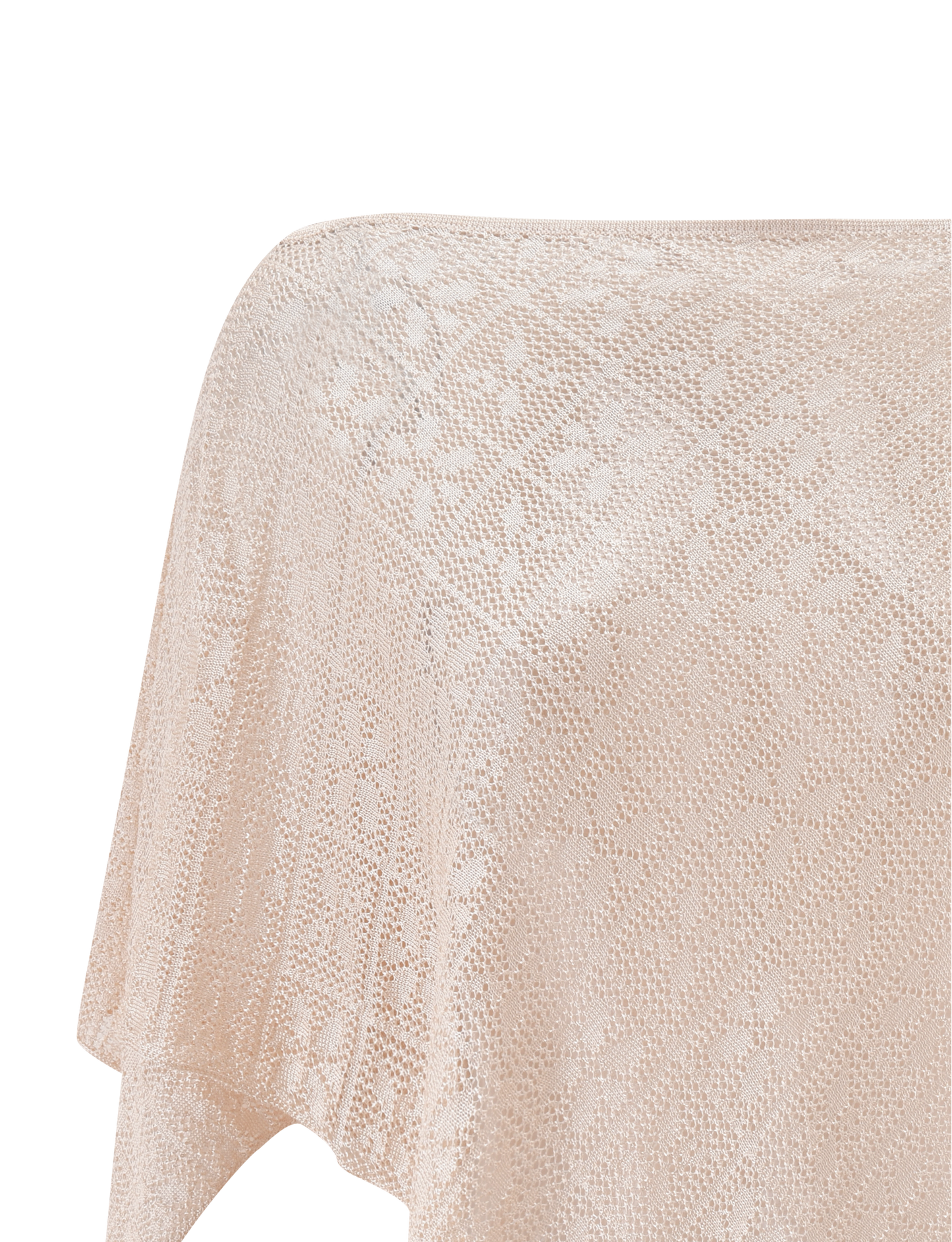 FERN CROCHET PONCHO - CHAMPAGNE