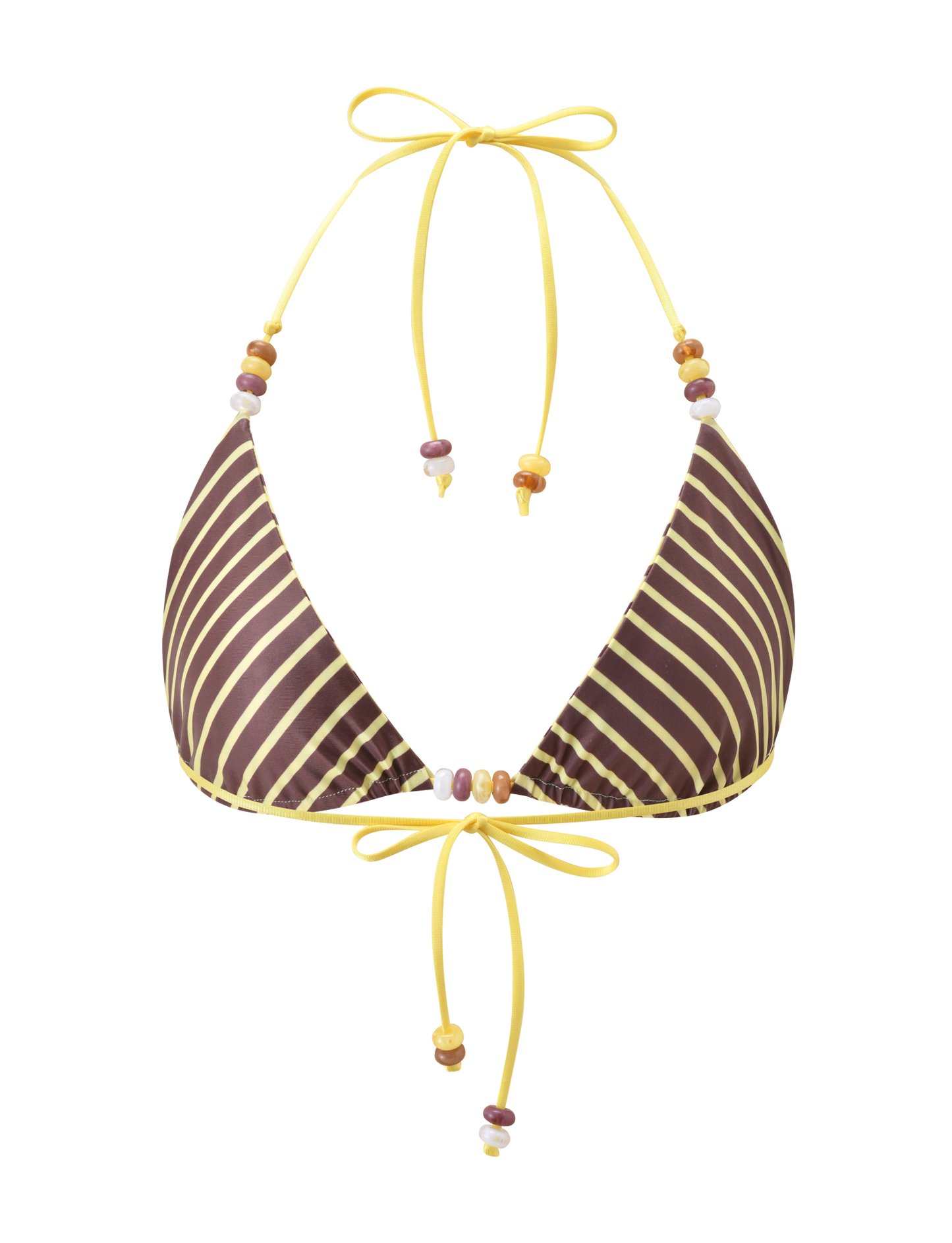 FINLEA REVERSIBLE BIKINI TOP - BROWN AND YELLOW STRIPE