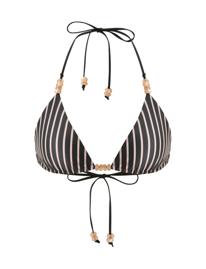 FINLEA REVERSIBLE BIKINI TOP - BLACK AND TAN