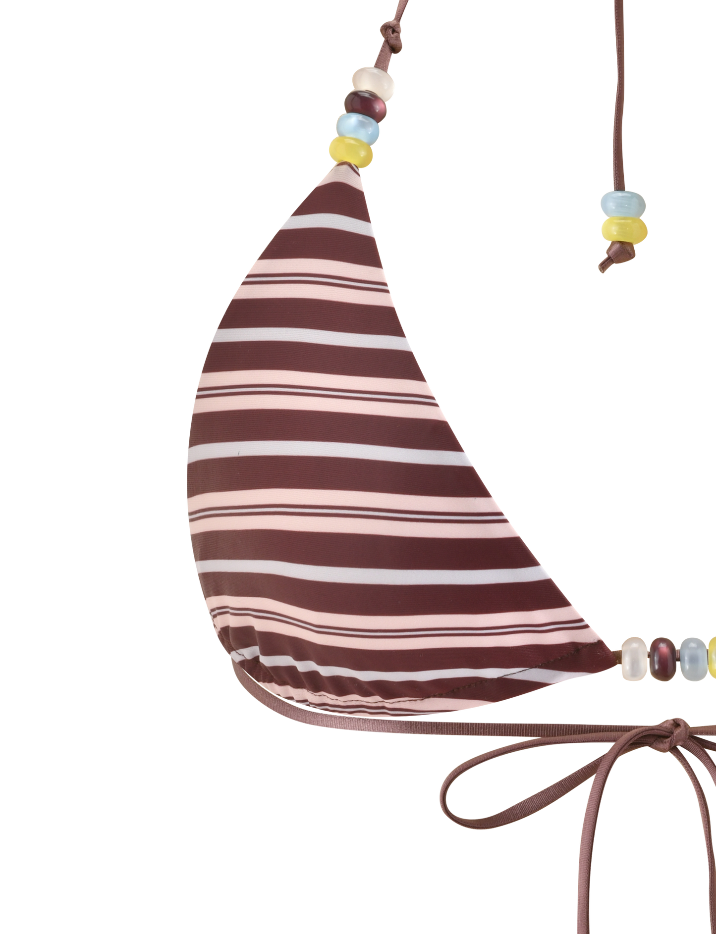 FINLEA REVERSIBLE BIKINI TOP - BROWN AND BLUE STRIPE