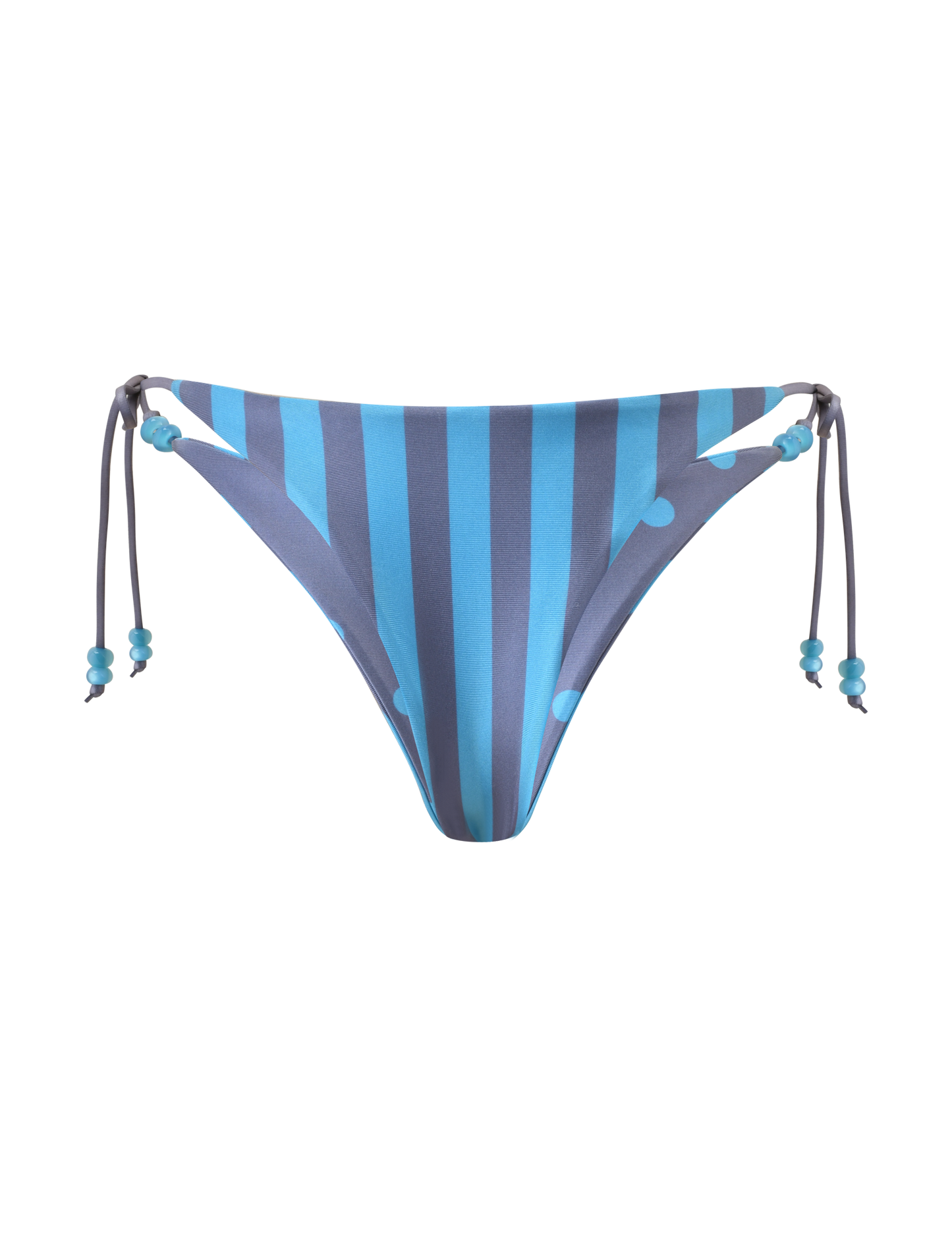FINLEA REVERSIBLE BIKINI BOTTOM - BLUE GREY DOT AND STRIPE