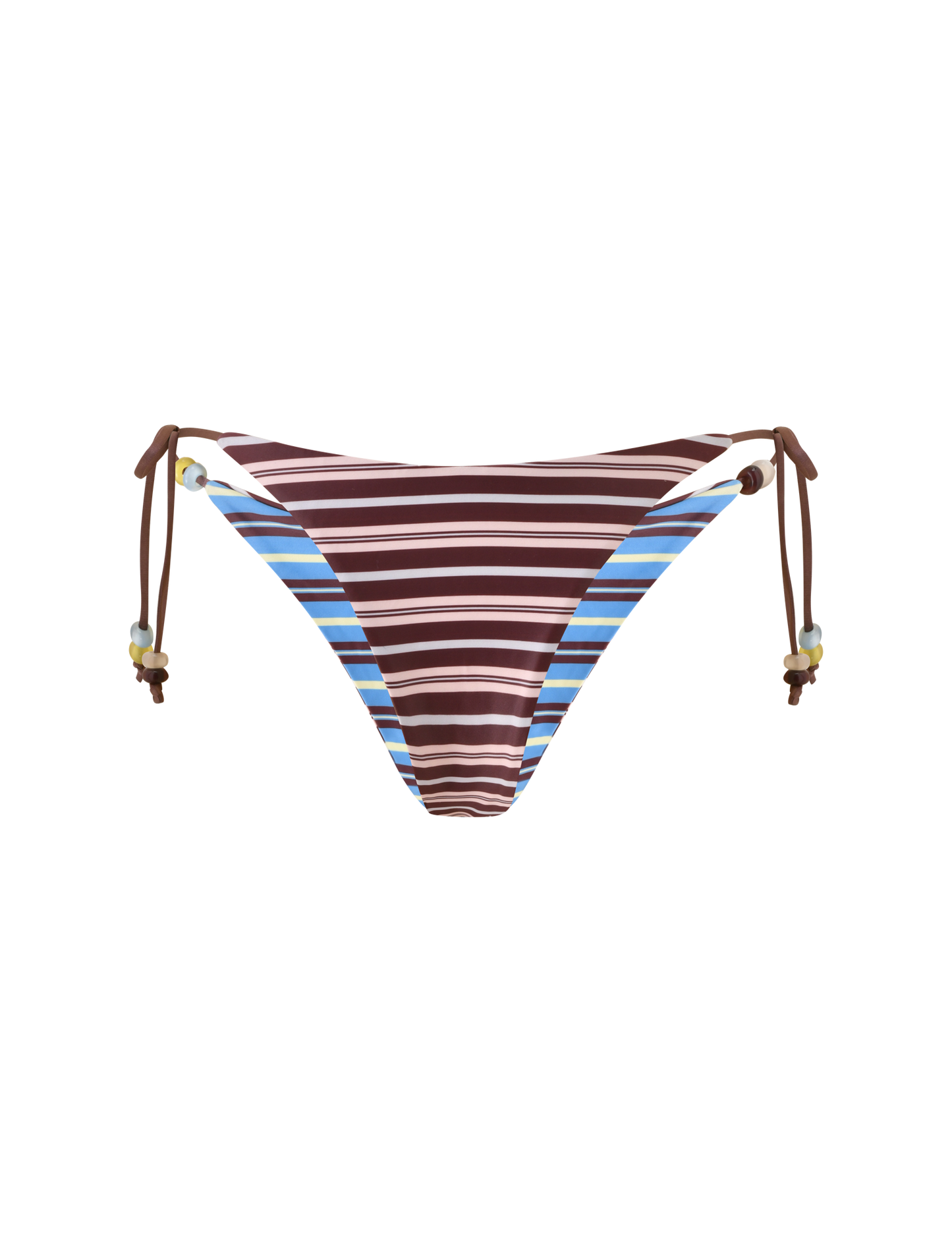 FINLEA REVERSIBLE BIKINI BOTTOM - BROWN AND BLUE STRIPE