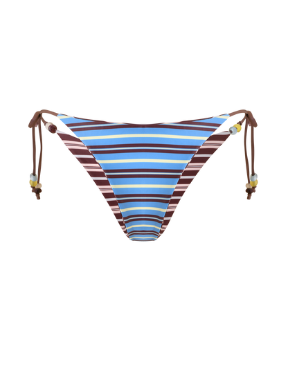 FINLEA REVERSIBLE BIKINI BOTTOM - BROWN AND BLUE STRIPE