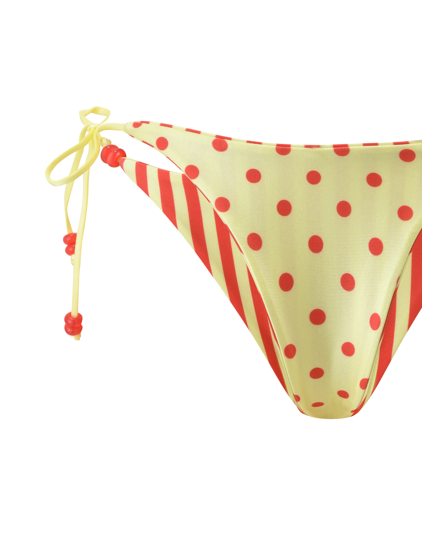 FINLEA REVERSIBLE BIKINI BOTTOM - RED YELLOW DOT AND STRIPE