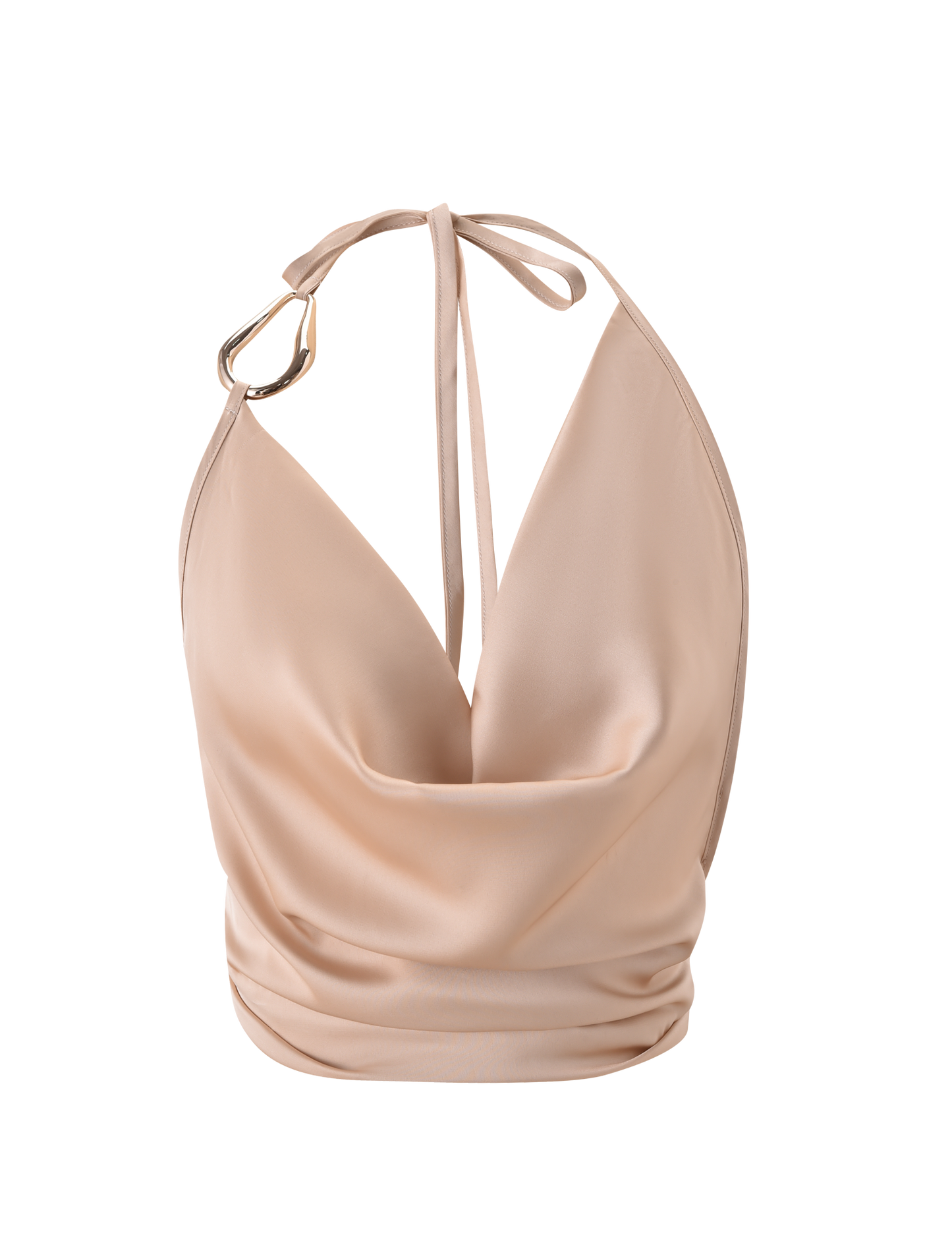CYRENE SATIN COWL TOP - GOLD