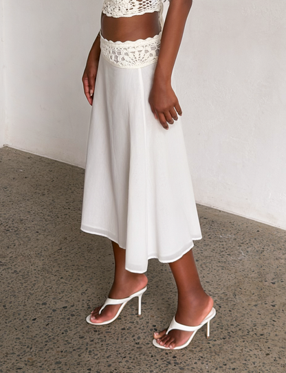 SASHA MIDI SKIRT - IVORY