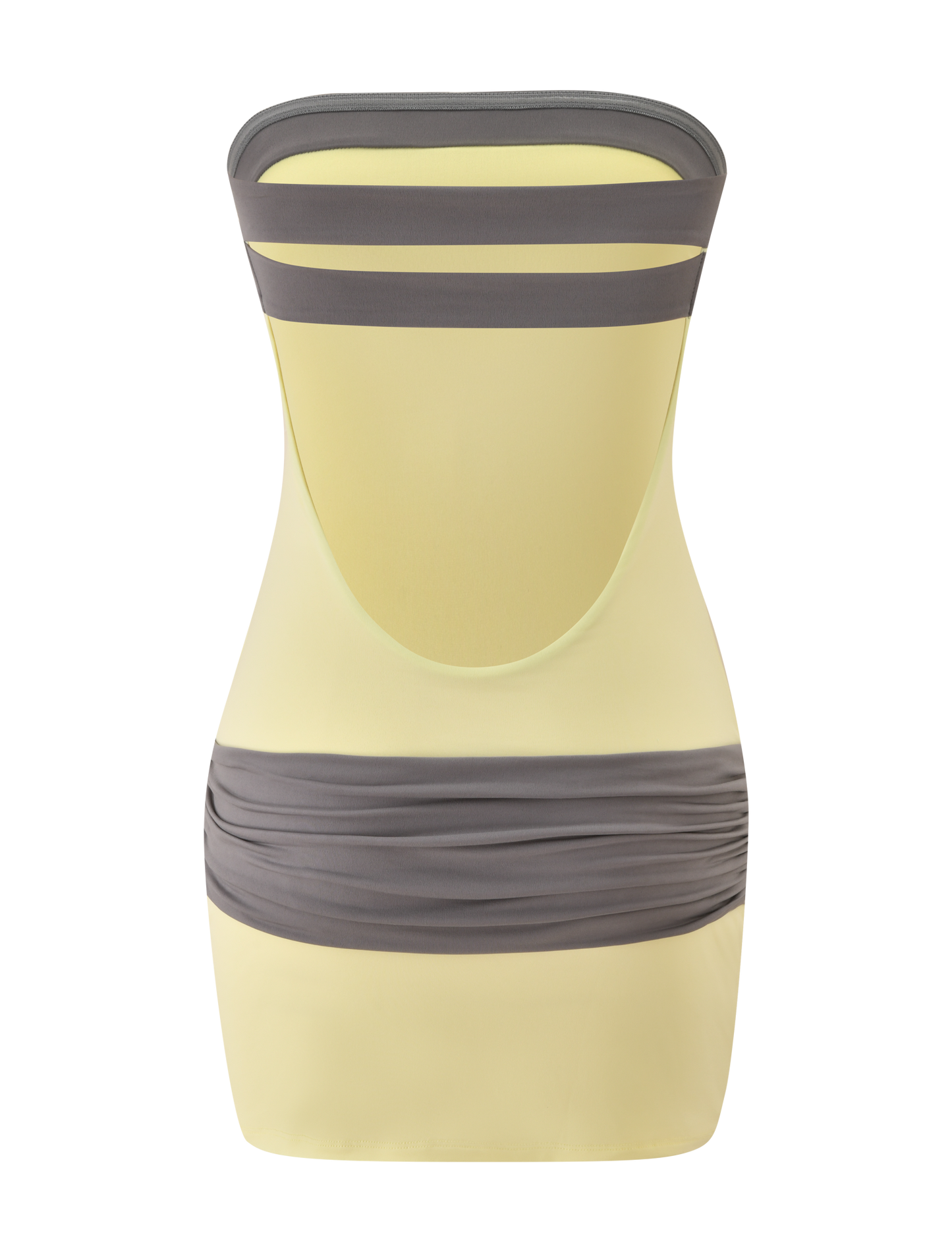 EOS MINI DRESS - BUTTER YELLOW AND GREY