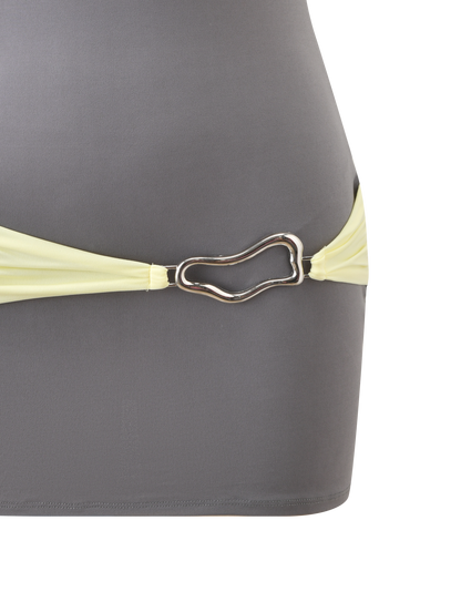 EOS MINI DRESS - GREY AND YELLOW