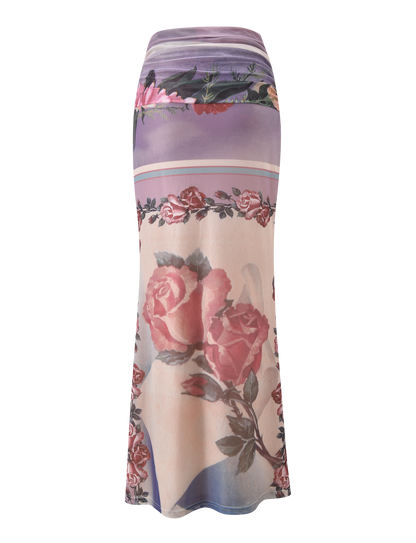 RAFFIE MAXI SKIRT - POSTCARD FLORAL