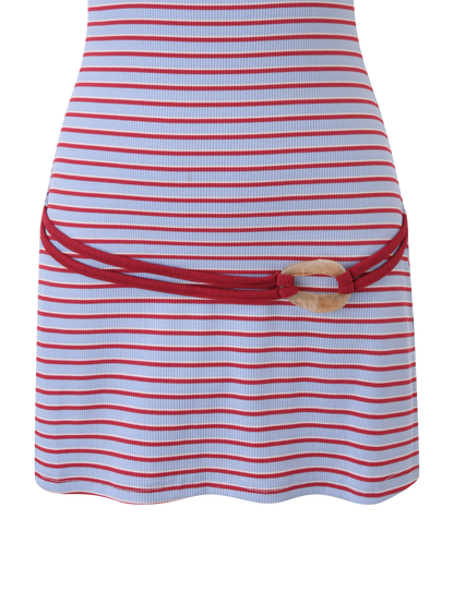 CELESTE MINI DRESS - RED STRIPE