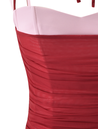 CALINE RUCHED CORSET - RED